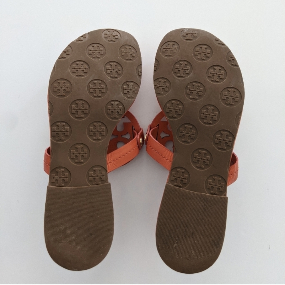 Tory Burch Miller Logo Thong Sandal Orange 5.5 - Picture 3 of 4